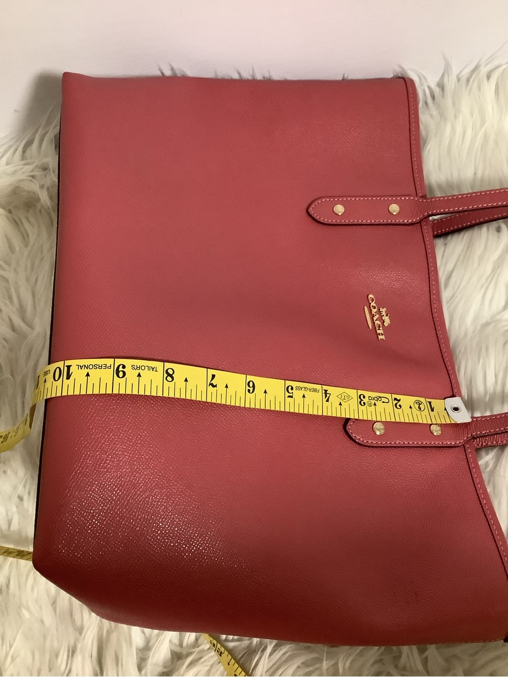 Coach Rose mauve Crossgrain Leather Tote with Gold Hardware - Picture 6 of 16